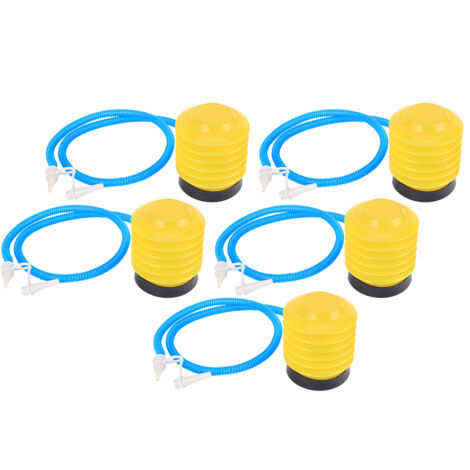 5 pièces Pompe à Pied Jaune 4,5 Pouces pour Ballon de Yoga et Fête Gonflage Rapide