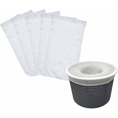 5 Pièces Pool Skimmer Socks, Chaussettes de Skimmer de Piscine, Filtres Durables Élastiques en Nylon, Chaussettes d'écumeur de Piscine pour Peuvent Emprisonner Pollen, Feuilles,Cheveux