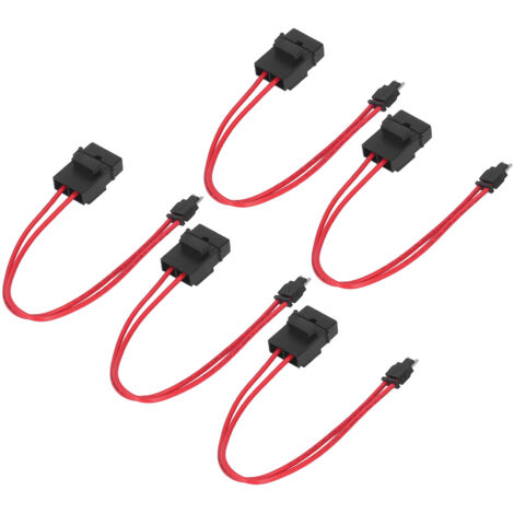 5 pièces Porte-fusible Auto Mini avec Câble Extension Renforcé pour Véhicule ATM 20A 16AWG et 5 Fusibles ACD Plat Angle 10.9mm