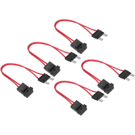 5 pièces Porte-fusible Auto Renforcé Mini avec Câble 20A 16AWG pour Voiture, inclut 5 Fusibles ATM/ACL 29.2mm