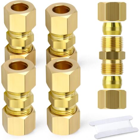 5 Pièces Raccord, Laition, 6 Mm, Compression, Femelle, Carburant