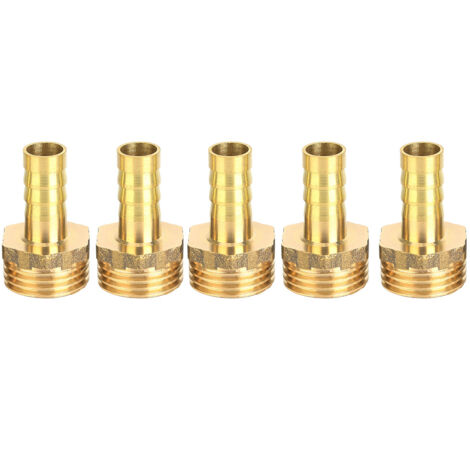 5 Pièces Raccord Laiton à Embout Mâle Fileté G1/2 pour Tuyau Eau 10mm