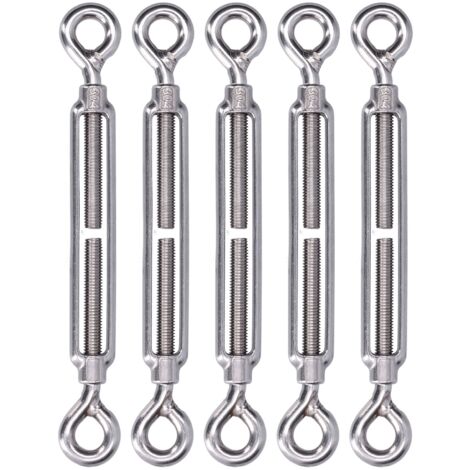 5 Pièces Raccord M10 pour Toile d'Ombre, Tendeur à Câble en Acier Inoxydable 304, Accessoires de Fixation