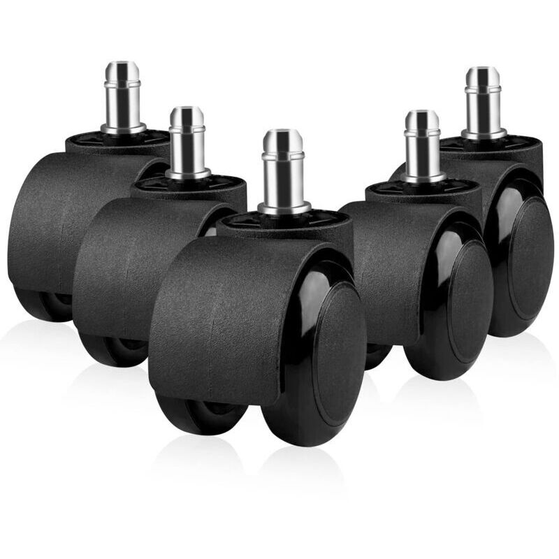 5 pièces roulette chaise de bureau 11mm x 22mm 360° Rotation pour jeu chaises, roulette pivotantes conception à double roue, roulettes de rechange