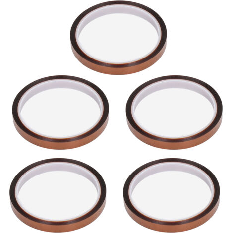 5 Pièces Ruban Polyimide Anti-Statique Isolation Haute Température 33 Mètres Longueur Accessoire 10mm Largeur