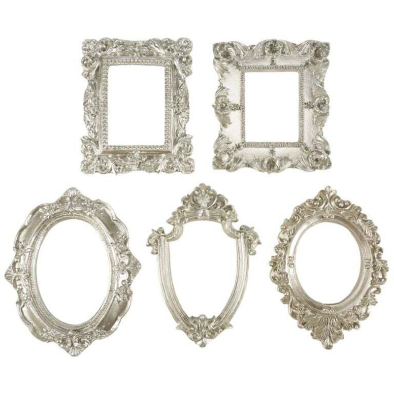 5 PièCes SéRies Vintage RéSine Cadre Photo Fleur Ovale Rectangle Cadre, Table PréSentoir pour Photographie DéCor à