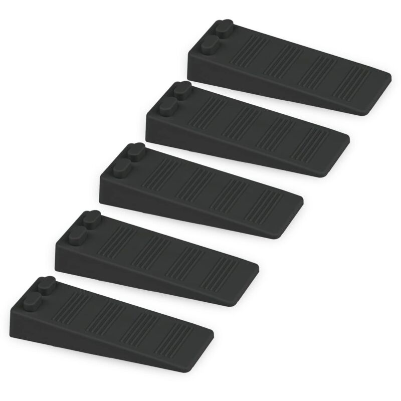 5 Pieces Soft Rubber Door Wedge, Adjustable Height Non-Slip Block, Non-Toxic, No Odor Door Stop, Protects Floors and Walls, For Carpets, Concrete,