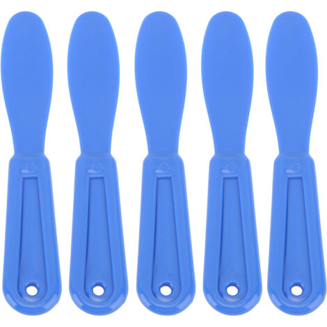 5 pièces Spatules en Plastique pour Mélange de Plâtre Dentaire, Couteau à Alginate pour Empreintes, Bleu Foncé