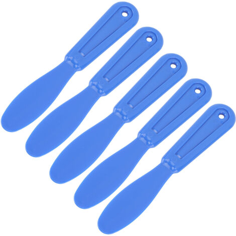 5 pièces Spatules en Plastique pour Mélange de Plâtre Dentaire, Couteau à Alginate pour Empreintes, Bleu Foncé