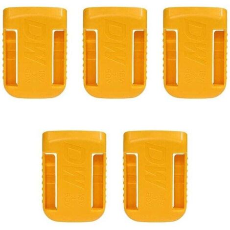 5 Pièces Support de Batterie d'Outils, Tool Support de Batterie pour Dewalt 18V, Couvercle de la Batterie Clip de Ceinture(jaune)