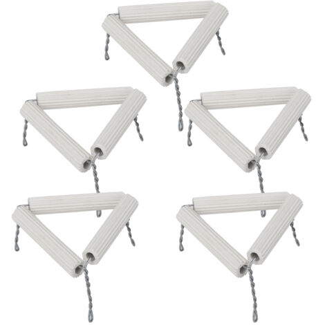 5 pièces Support de Creuset en Triangle d'Argile de Laboratoire 55mm avec Tiges Céramique et Fil de Fer pour Expériences Chimiques