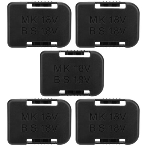 5 Pièces Support de Rangement pour Batteries Lithium 18V Makita, avec Fentes pour Ceinture et Étagère