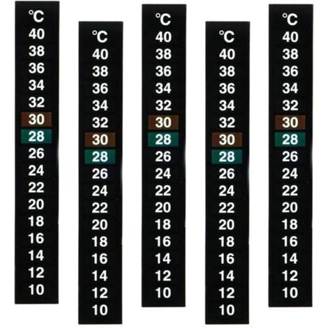 5 pièces température Autocollant adhésif thermomètre Bande Aquarium thermomètre Autocollant thermomètre Celsius Affichage