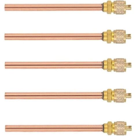 5 pièces Vanne d'accès de Service 1/4'' SAE x 1/4'' OD x 4'' Stem Core AC Refrigeration