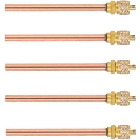 5 pièces Vanne d'accès de Service 1/4'' SAE x 1/4'' OD x 4'' Stem Core AC Refrigeration