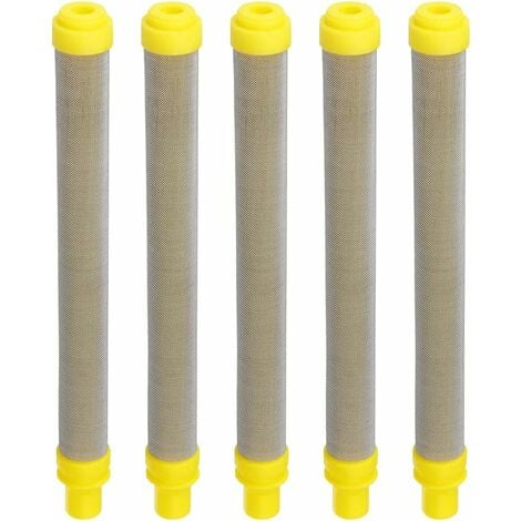 ERSANDY 5 Pièces100 Filtres à Mailles pour les Pistolets de Peinture Pulvérisateurs Airless Wagner éléments de Filtre en Acier Inoxydable pour Le Pistolet PulvéRisateur de Peinture Airless Wagner Jaune