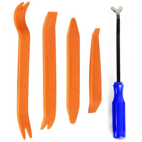 5 piezas de herramienta de extracción de instalación de molduras, herramienta de instalación estéreo de molduras interiores de automóviles, kit de palanca de extracción de clip de molduras de paneles 