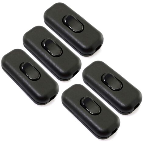 5 Piezas Interruptor de Cordón en Línea, AC 250V 6A, Interruptor DPST Encendido/Apagado para Lámpara de Mesa y Escritorio