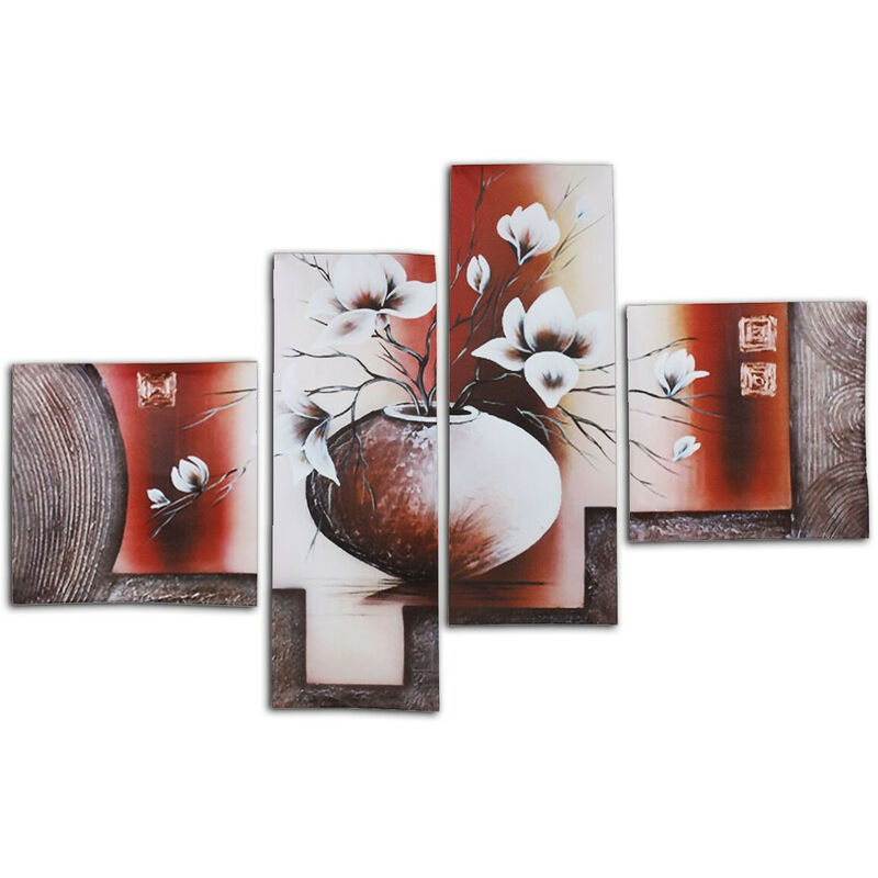 

5 piezas lienzo de flores pintura al óleo abstracta moderna impresión arte pared sin tarjeta decoración del hogar