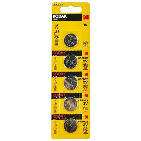 5 pilas de botón de litio KODAK CR2032 3V 210mAh