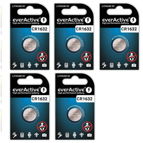 5 PILE CR1632 Lithium 3V EVERACTIVE