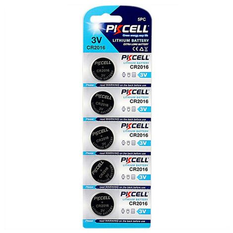 5 Piles Bouton CR2016 3V 75mAh Lithium Kodak