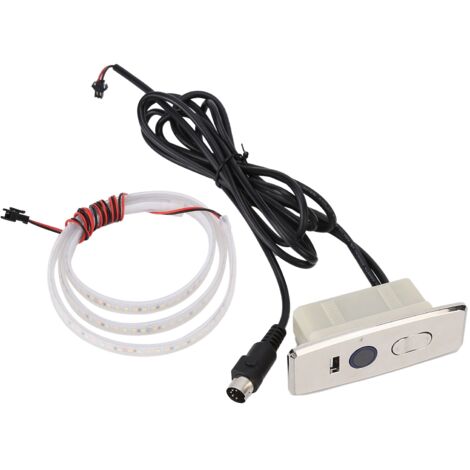 5 Pin Power Recliner Switch Brushed DC 3 Button Straight Sofa Controller with 1m Light Strip