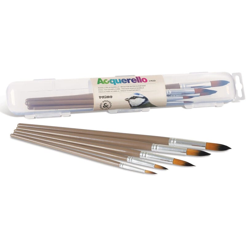 Primo - 5 pinceaux aquarelle pointe ronde 1244P5AQ