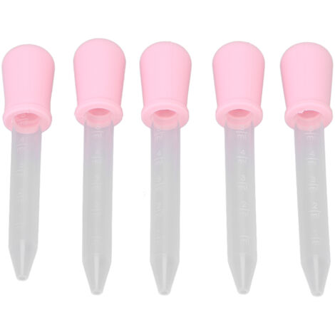 5 pipettes graduées transparentes pour résine époxy, laboratoire et travaux manuels DIY (rose)