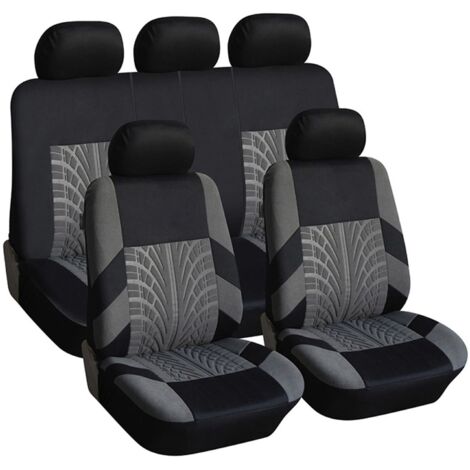 5 Places Universel Voiture Ensembles Housses Siège pour Renault Clio/Clio R.S. V IV III II I B7/BF/BH/KH/BR/CR/SB/SR 1990-2025 Housses Siege Avant Arrière Auto Accessori,Grey