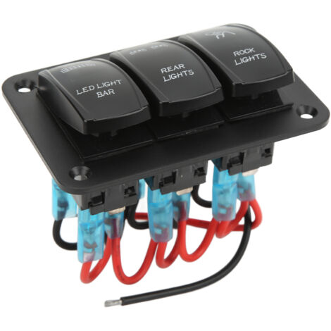5-poliger, 3-Positionen-Wippschalter mit blauer Hintergrundbeleuchtung für LED-Lichtleiste, 12–24 V DC – Boot, Auto, ATV, UTV