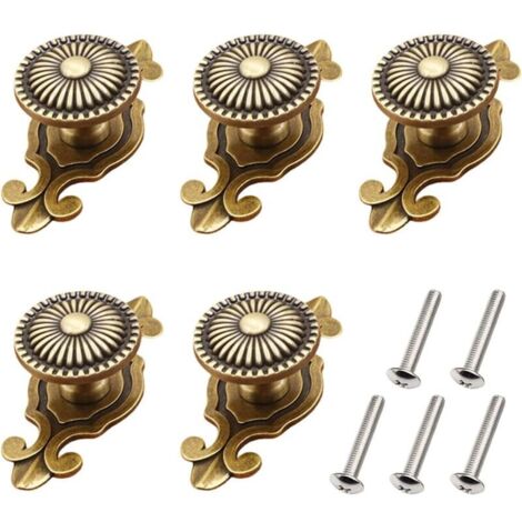 5 pomos para muebles, pomos vintage para armarios, cajones y puertas, tiradores antiguos para muebles, pomos redondos para armarios, tocadores y puertas con tornillos.