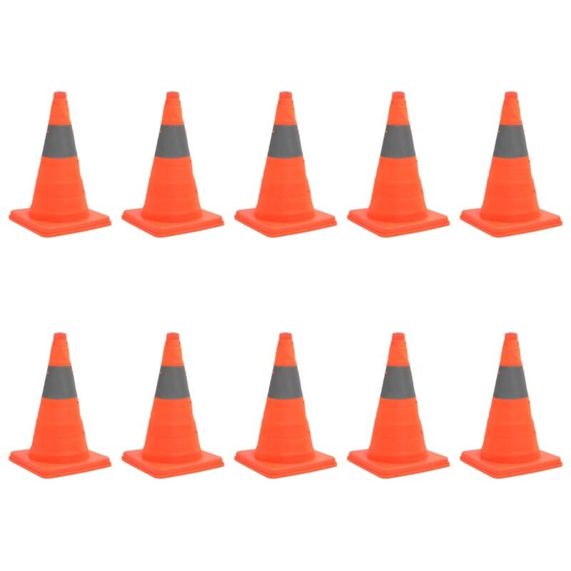 Vidaxl Pop-up Traffic Cones 10 Pcs 42 Cm, Orange