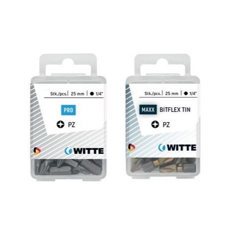 5 Puntas en cajita de plástico largo 25 mm (PZ 1 DIAMOND FLEX)  WITTE 428011
