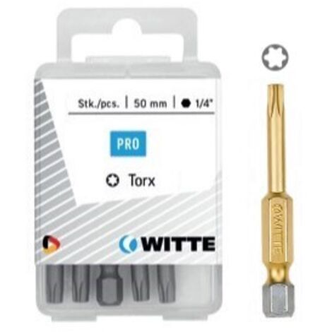 5 Puntas en cajita de plástico largo 50 mm (T 27 TIN) WITTE 429617