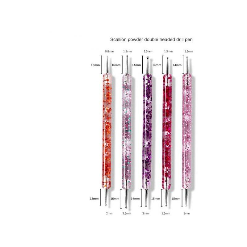 5 pz doppia testa trapano per unghie punteggiatura...