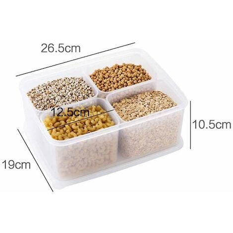 Scatola Cereali Set di 5 Conservazione degli Alimenti Contenitori di Blocco in Plastica Acrilica Czemo Cereali Contenitori 