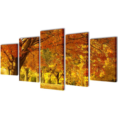 5 pz Set Stampa su Tela da Muro Acero 200 x 100 cm