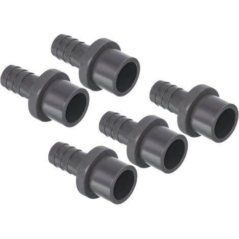 5 Raccord réducteur, UPVC, 20mm OD 13mm barbelé, Gris, pour tuyau eau, bâtiment salle de bain cuisine