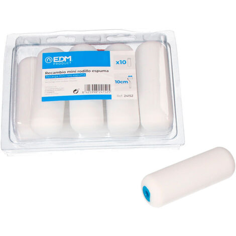 5 Recharge Mini Rouleau Eponge 110mm 10 Unites Edm
