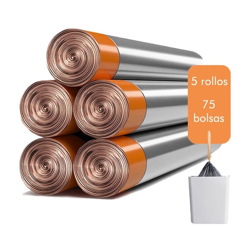 Joybos - 5 rouleaux (75 sacs) de sacs poubelle solides (14 l 15 l)
