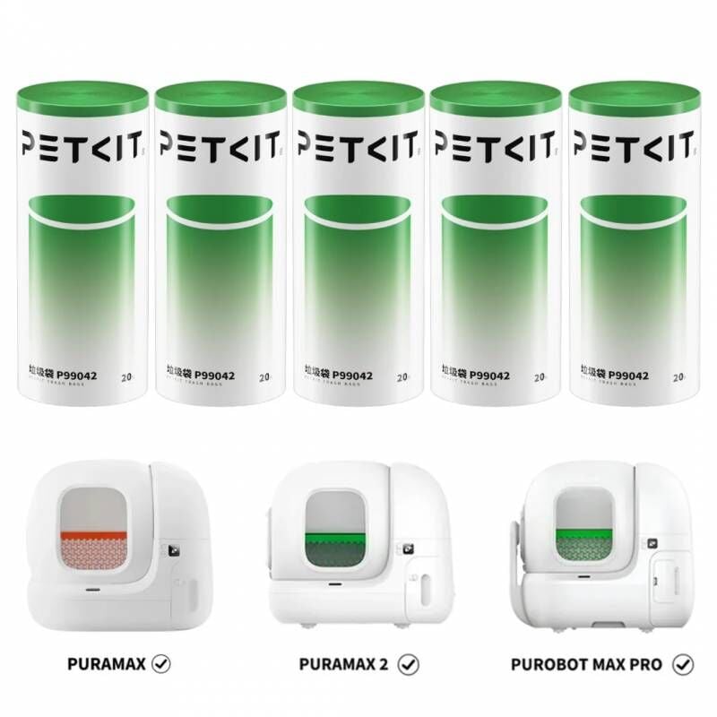 5 rouleaux de sacs poubelles 8L pour litière automatique Petkit