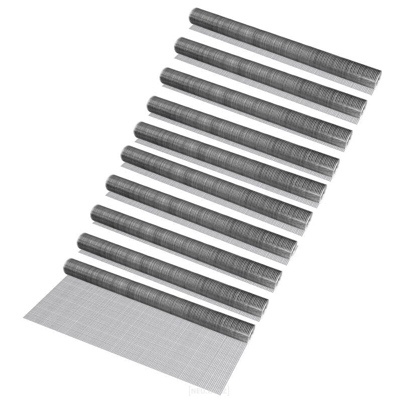 Pro.tec - Grillage métallique en acier galvanisé 100 cm x 5 m gris argenté 10 rouleaux