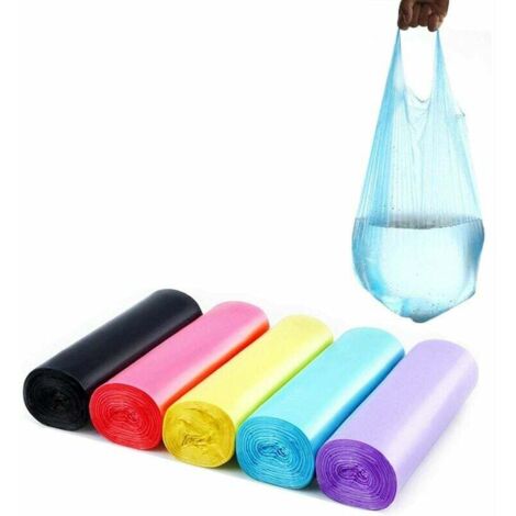5 Rouleux de 100 Pcs Sacs Poub avec Poignées 20L