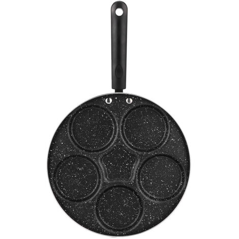 5 Round Holes Frying Pan Non Stick Eggs Cooking Pan Home Kitchen Cookware for Breakfast