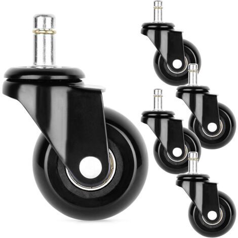 5 ruedas para silla de oficina Ikea, de goma, silenciosas y giratorias.
