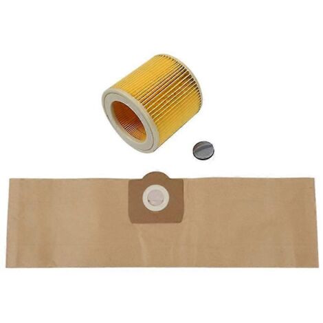5 sacs d'aspirateur et 1 filtre pour aspirateur WD3 Premium, WD 3.300 M, WD 3.200, WD3.500 P (référence 6.959-130).-AquaForge