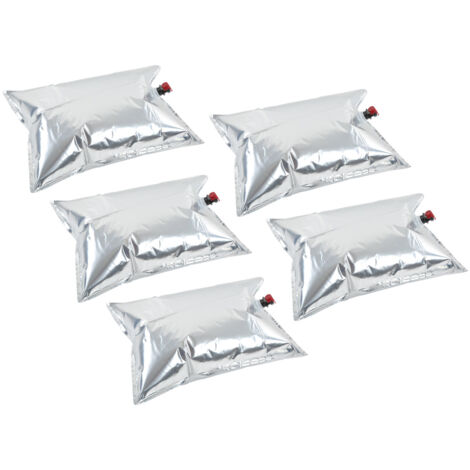 5 Sacs de Récupération de Liquide 20L Aluminisés avec Valve Papillon, Étanches pour Boissons
