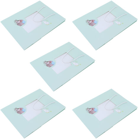 5 Sacs en Papier Uniques avec Motif Chat, Idéaux pour Cadeaux et Courses Écologiques