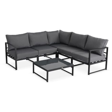 5-seater garden corner sofa set - aluminium - Stratum